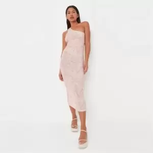 image of Missguided Slinky Swril Midaxi Dress - Brown