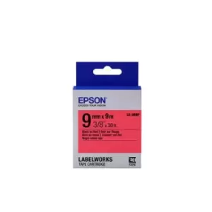 image of Epson LK-3RBP Black on Red 9mm x 9m Labelling Tape