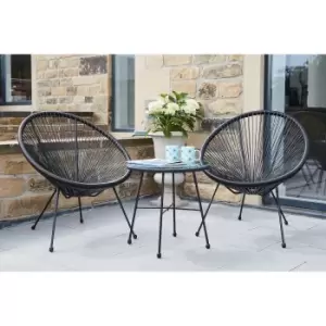 Image of Rio 2 Seater Garden Bistro Set - Black
