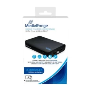 image of MediaRange Powerbank With Built-in LED Torch 8800 mAh Ref MR752