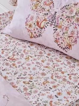 Image of Catherine Lansfield Enchanted Butterfly Fitted Sheet Pink - Db, Pink