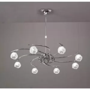 image of 8 Bulbs G9 Telescopic Fragma Pendant, Polished Chrome