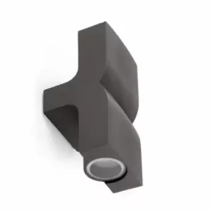 Image of Klamp 2 Light Outdoor Up Down Wall Light Dark Grey IP44, GU10