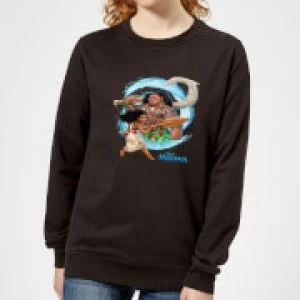 image of Moana Wave Womens Sweatshirt - Black