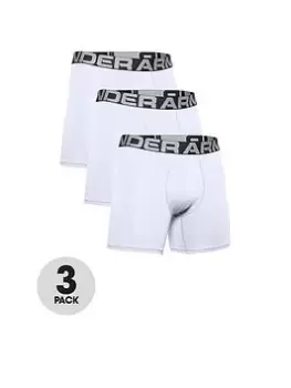 Image of Under Armour Training Charged Cotton 6" 3 Pack - White Size M Men
