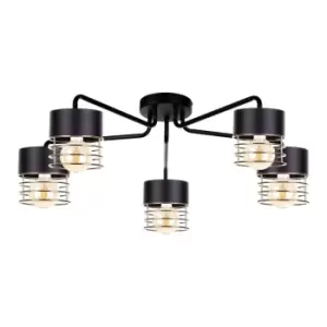 Royal Multi Arm Semi Flush Ceiling Light Gold, 70cm, 5x E27