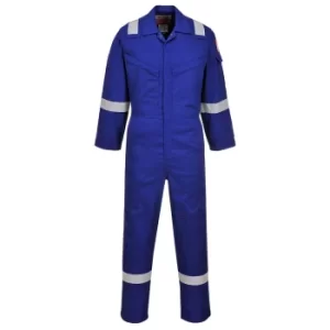 image of Biz Flame Mens Flame Resistant Super Lightweight Antistatic Coverall Royal Blue 2XL 32"