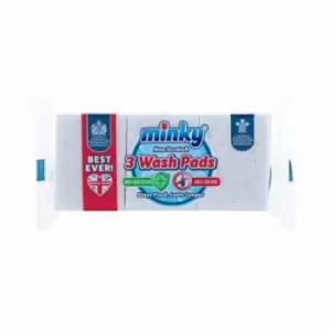 image of Minky 3 Pack Antibacterial Non-Scratch Wash Pads