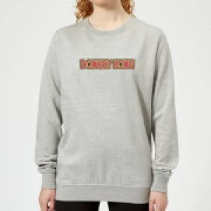 Image of Nintendo Donkey Kong Distressed Womens Sweatshirt - Grey - S