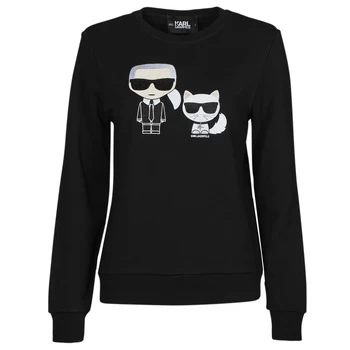 image of Karl Lagerfeld IKONIKKARL CHOUPETTESWEAT womens Sweatshirt in Black - Sizes EU S,EU M,EU L,EU XL,EU XS