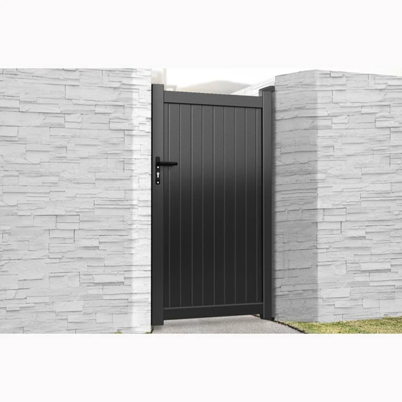 Image of Ready Made Gates Pedestrian Gate 1000x1600mm Black - Vertical Solid Infill & Flat Top Black Unisex