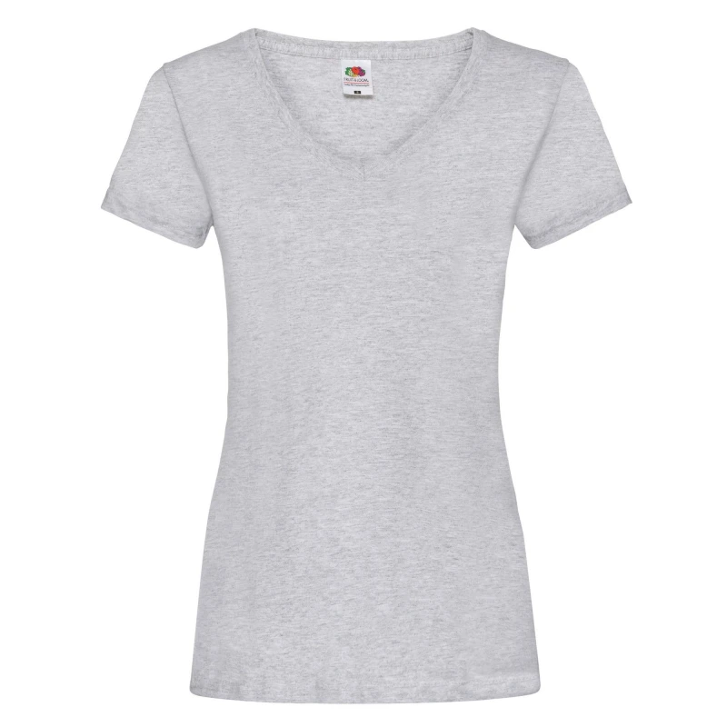 Image of Fruit Of The Loom Heather V Neck Lady Fit T-Shirt Grey female