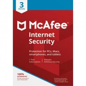 image of McAfee Internet Security 2018 MIS00UNR3RDD Software