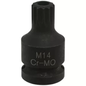 Image of Brake Caliper Spline Bit Socket M14 1/2"Sq Drive