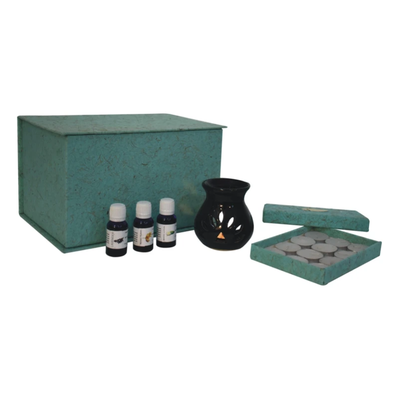 Image of Artisan Furniture Artisan Furniture Black Oil Burner Set (Lotus)