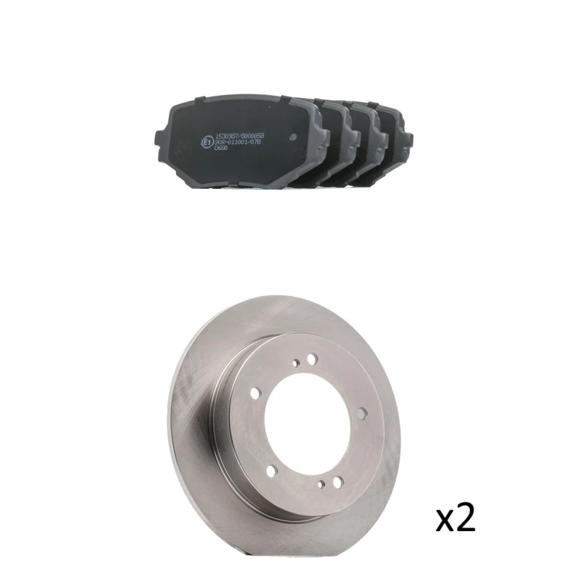 Image of RIDEX 3405B3084 Brake disc and pads set Front Axle, Brake Disc Type: Solid, with acoustic wear warning Brake Set,disc brakes (3405)