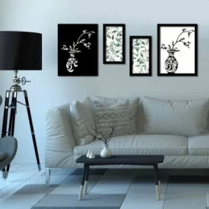 Image of 4P3040SCT015 Multicolor Decorative Framed MDF Painting (4 Pieces)