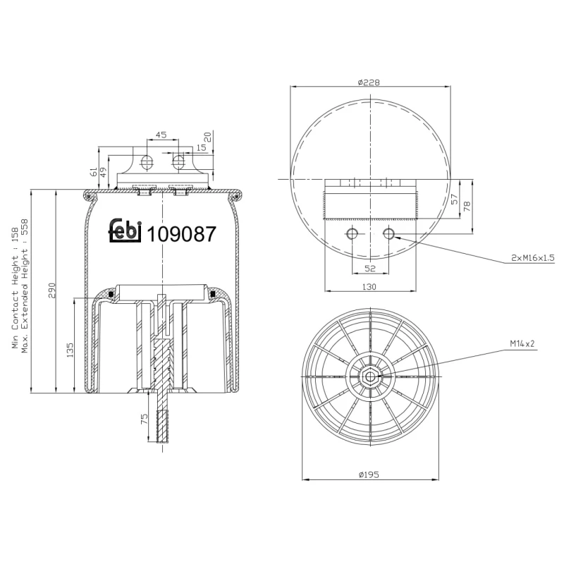 Image of Boot, air suspension FEBI BILSTEIN 109087