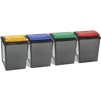 Image of Lift Top Yellow Recycling Bin - 50 Litre