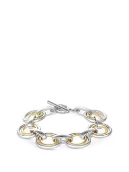 image of Mood Two Tone Polished Graduated Link Bracelet