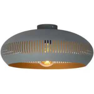 Image of Lucide RAYCO - Flush Ceiling Light - Ø45cm - 1xE27 - Grey