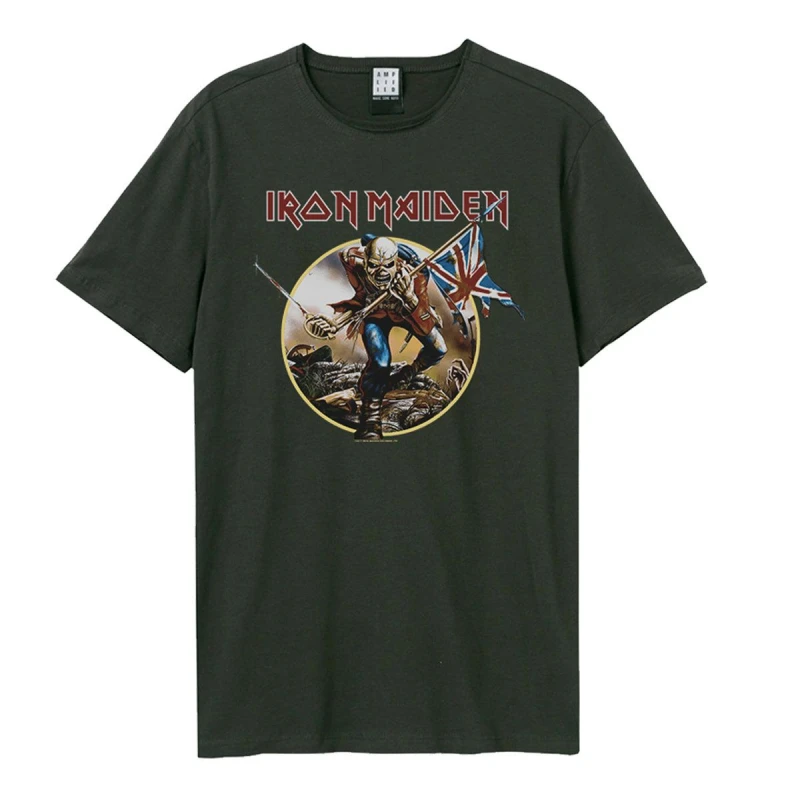 Image of Amplified Amplified Men Trooper Iron Maiden T-Shirt in Charcoal Size: X-Small Charcoal XS Male 5059699758223