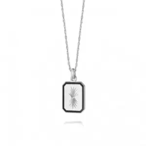 Image of Palm Leaf Enamel Sterling Silver Necklace WN06_SLV