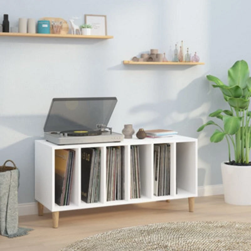 Image of VIDAXL Record Cabinet White 100x38x48cm Engineered Wood Vidaxl 8720845878795