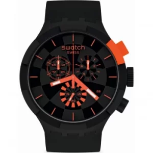 Image of Mens Swatch Checkpoint Red Chronograph Watch