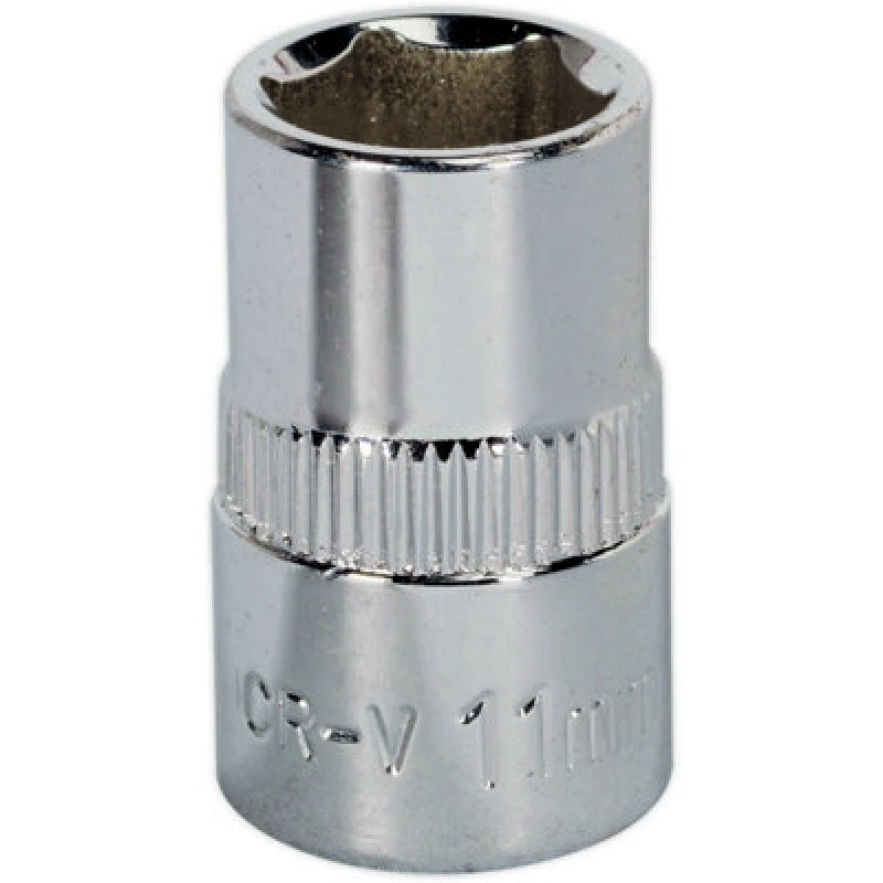 Image of Loops 11mm Forged Steel Drive Socket - 3/8" Square Drive - Polished Chrome Vanadium Metallics