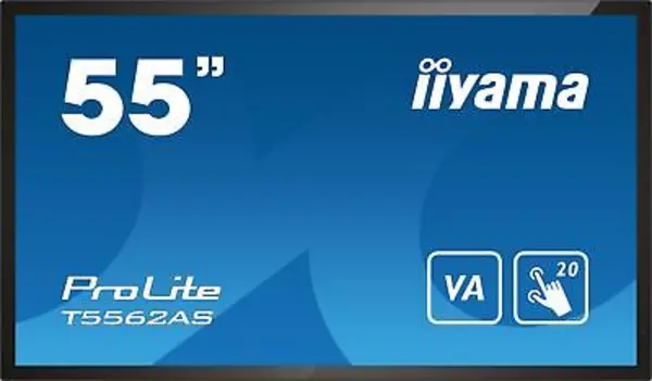 image of iiyama T5562AS-B1 Signage Display Interactive flat panel 138.7cm (54.6") VA 500 cd/m 4K Ultra HD Black Touch Screen Built-in processor Android 8.0 24/