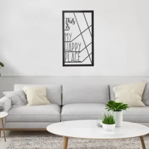 Image of Happy Place Black Decorative Metal Wall Accessory