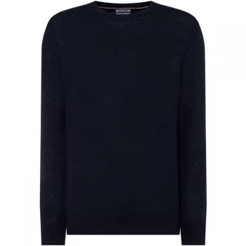 image of Howick Arlington Crew Neck 100% Lambswool Jumper - Midnight