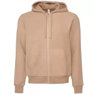 Bella + Canvas Unisex Adult Full Zip Hoodie (XS) (Oatmeal)