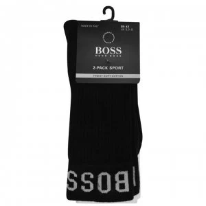 Image of Hugo Boss 2 Pack Sports Socks White/Navy Size 39-42