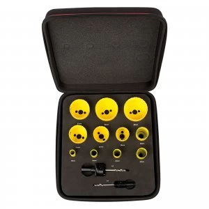 image of Starrett KFC11022 13 Piece Deluxe Plumbers Hole Saw Set