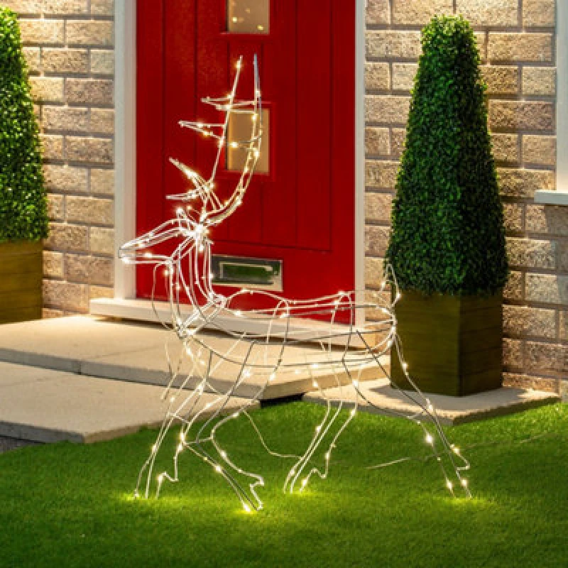 Image of Christmas Workshop 110 LED Light Up Prancing Reindeer - 70cm Tall