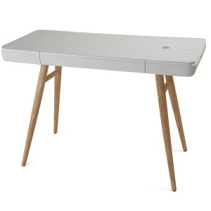 Image of Koble Bodie Wooden Leg and Glass Top Desk with Bluetooth Speakers & Wireless Charging