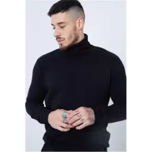 image of I Saw It First Mens Roll Neck Jumper - Black