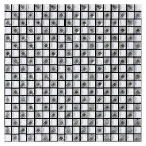 image of House of Mosaics Jewel White Self Adhesive 0.09m2 Mosaic Tile