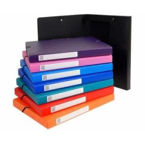 Image of Opak Elasticated Box File PP A4 25mm, Red, Pack of 8