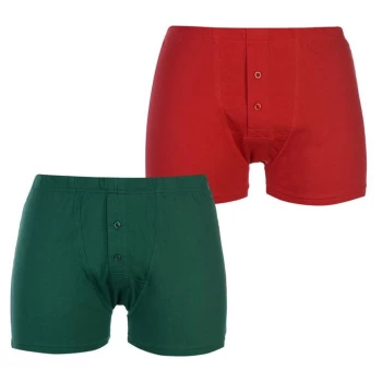 image of Slazenger 2 Pack Boxers Mens - Chilli/Green