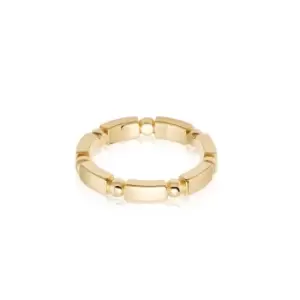 Image of Rings 18ct Gold Plated Sterling Silver Ball & Bar Chunky Ring 18ct Gold Plate