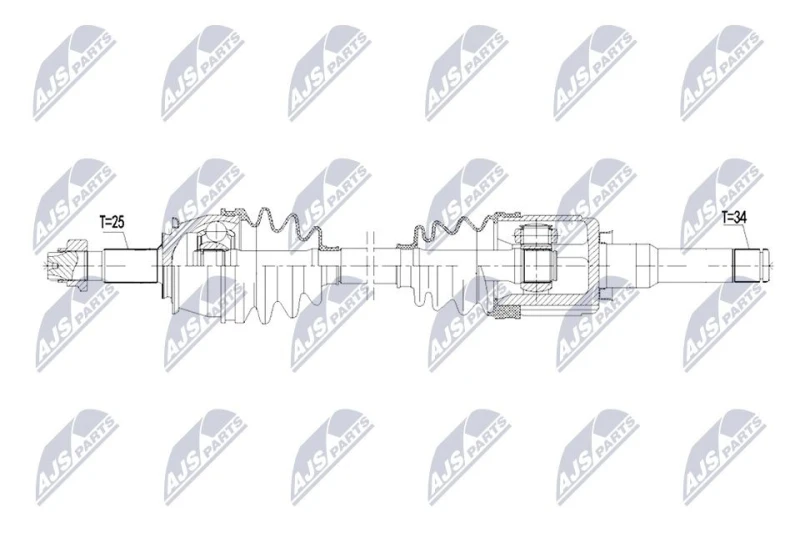 Image of NTY NPW-PL-185 Drive shaft Automatic Transmission, Front Axle Left Drive Shaft (13)