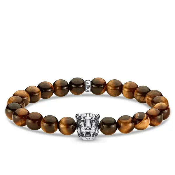 Image of Thomas Sabo Sterling Silver Sterling Silver Brown Tiger Bracelet A1939