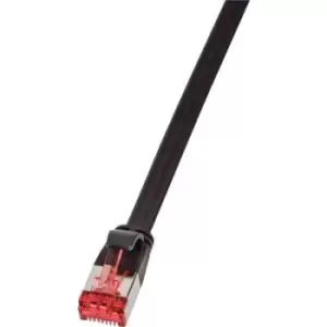 image of LogiLink CF2023S RJ45 Network cable, patch cable CAT 6 U/FTP 0.50 m Black gold plated connectors