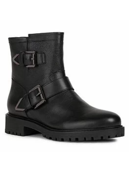 Image of Geox Hoara Biker Boots - Black, Size 8, Women