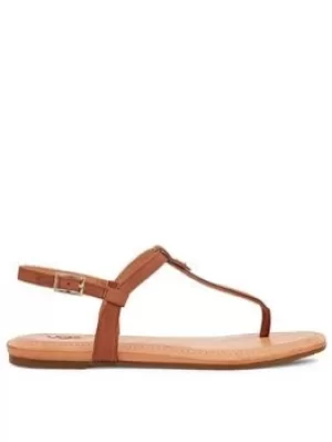 image of UGG Madeena Flat Sandals, Tan, Size 6, Women