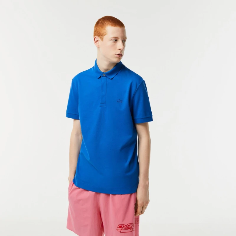 Image of Lacoste Paris Stretch Pique Polo Shirt Kingdom male XS
