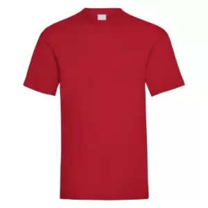 Image of Mens Value Short Sleeve Casual T-Shirt (Large) (Dark Red)